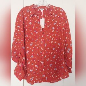 Candie's Plus Roll Tab Button Down Shirt NWT Size L